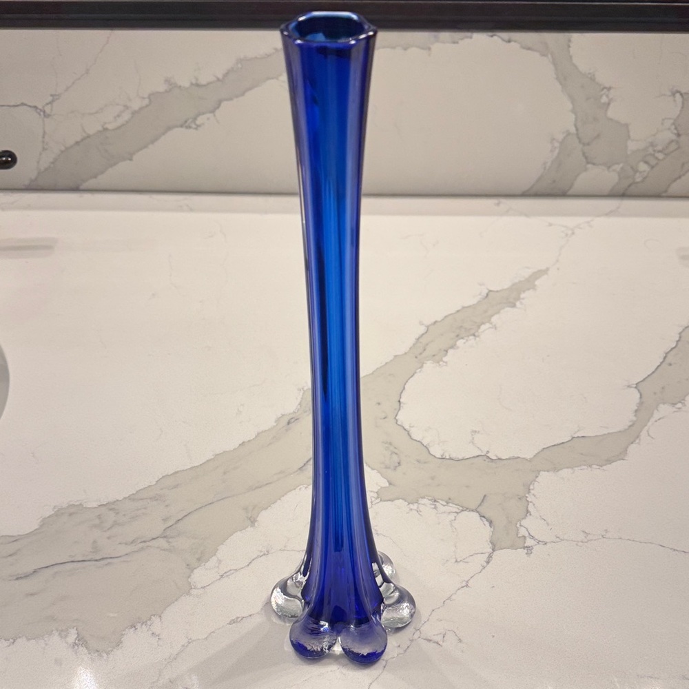 Swung Cobalt Blue Glass Vase